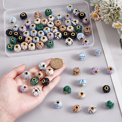 72Pcs 8 Colors Polyester European Beads OPDL-PH0001-09-1