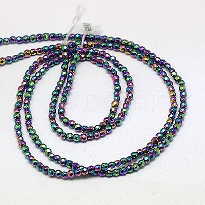 Electroplate Non-magnetic Synthetic Hematite Beads Strands X-G-J169B-2mm-05-1