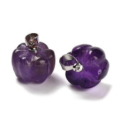 Natural Amethyst Pumpkin Charms G-K338-27P-08-1
