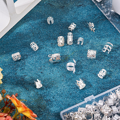170Pcs 17 Styles Iron Hair Coil Cuffs OHAR-TA0001-12S-1
