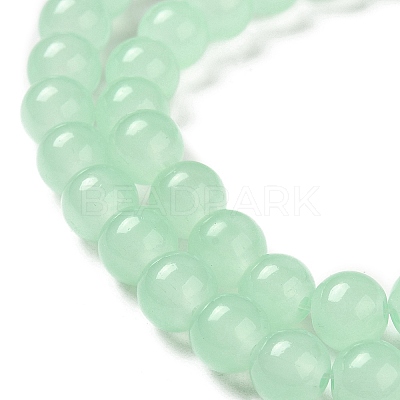 Baking Paint Imitation Jade Glass Round Bead Strands LS-DGLA-Q021-8mm-22-1