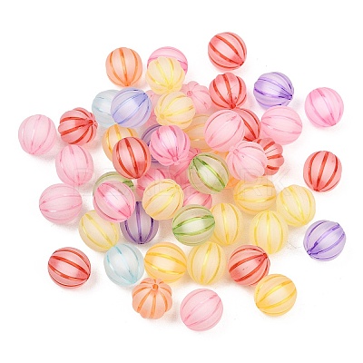 Frosted Transparent Acrylic Pumpkin Beads FIND-B065-05C-1