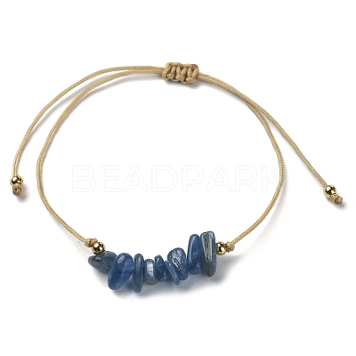 Natural Kyanite Chips Braided Bead Bracelets BJEW-JB09851-09-1