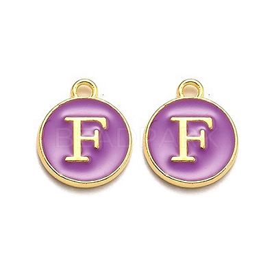 Golden Plated Alloy Enamel Charms LS-ENAM-Q437-12F-1