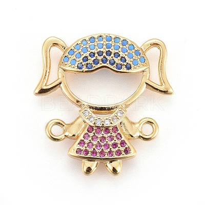 Brass Micro Pave Cubic Zirconia Links ZIRC-F093-49-1