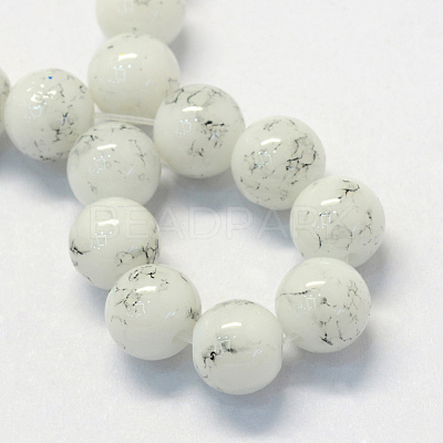 Baking Paint Glass Round Bead Strands DGLA-Q019-6mm-41-1