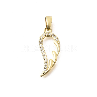 Brass Clear Cubic Zirconia Pendants X-KK-B187-08G-1