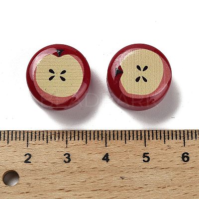 Printed Opaque Acrylic Beads OACR-V005-01-1