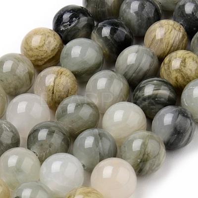 Natural Green Rutilated Quartz Beads Strands X-G-Q462-61-6mm-1