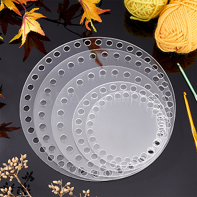 5Pcs 5 Style Transparent Acrylic Crochet Basket Bases DIY-PH0009-20-1