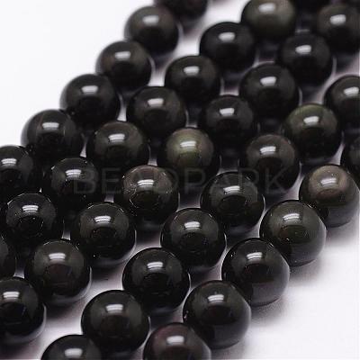 Natural Rainbow Obsidian Beads Strands G-D838-14mm-04-1