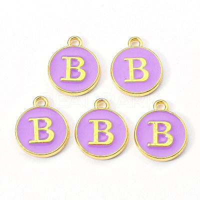 Golden Plated Alloy Enamel Charms X-ENAM-S118-10B-1