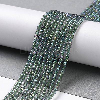 Electroplate Transparent Glass Beads Strands X-GLAA-H021-01A-FR01-1