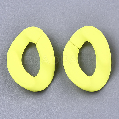 Opaque Spray Painted Acrylic Linking Rings OACR-R249-03D-1