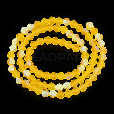 Imitate Austrian Crystal Bicone Frosted Glass Beads Strands EGLA-A039-T6mm-MB22-1