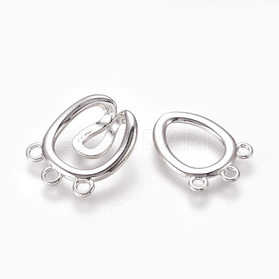 Brass Hook Clasps KK-P164-22P-1