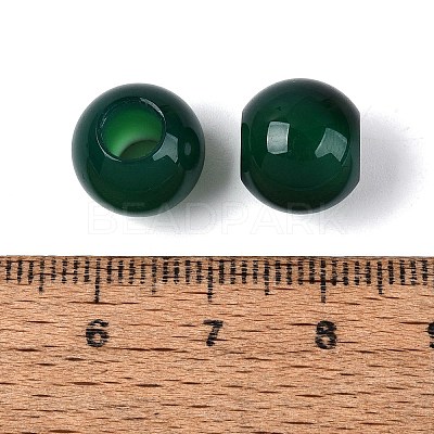 Natural Green Onyx Agate European Beads G-Q602-09A-03-1