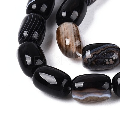 Dyed Natural Banded Agate Beads Strands G-T144-44A-1