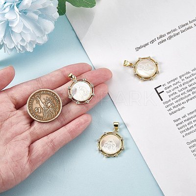 3Pcs Eco-friendly Brass Micro Pave Clear Cubic Zirconia Pendants KK-SZ0005-58-1