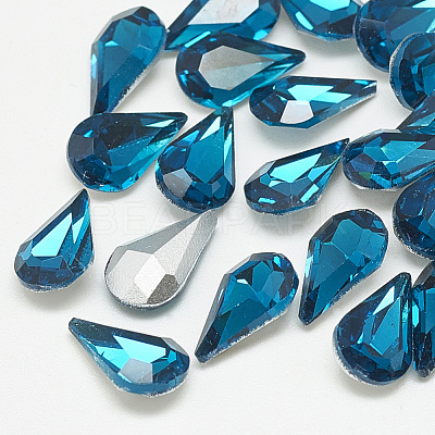 Pointed Back Glass Rhinestone Cabochons RGLA-T082-6x10mm-14-1