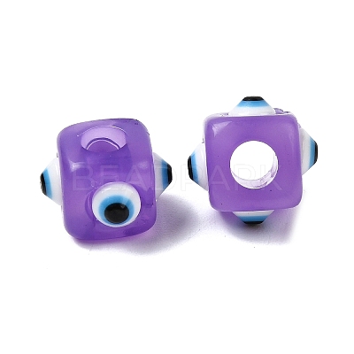 Resin Evil Eye European Beads RESI-A021-16-1