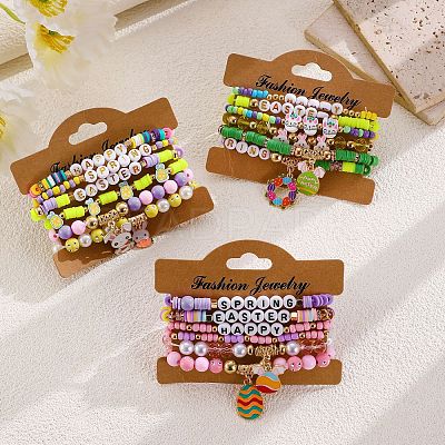 18Ps 18 Styles Easter Alloy Enamel Charm Bracelets FS-WG12F37-04-1