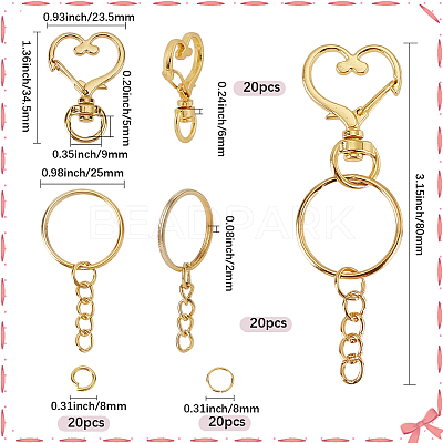 DIY Keychain Findings Kits DIY-SP0006-96G-1