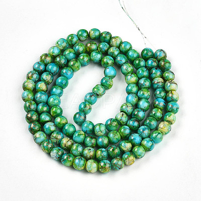 Baking Paint Glass Beads Strands DGLA-N003-8mm-B04-1