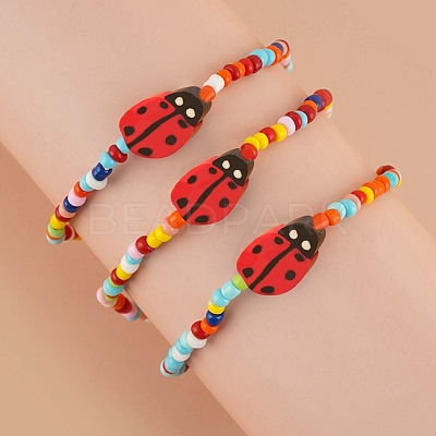 5 Strands Handmade Polymer Clay Beads CLAY-SC0001-45B-1