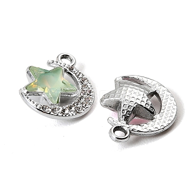 UV Plating Alloy Glass Pendants FIND-K032-25P-1
