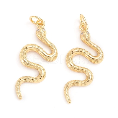 Brass Micro Pave Cubic Zirconia Pendants ZIRC-E164-24G-1