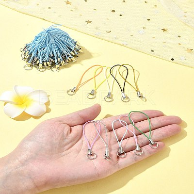 100Pcs Polyester Cord Mobile Straps MOBA-FS0001-02B-1