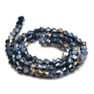 Opaque Solid Color Electroplate Glass Beads Strands GLAA-F029-P4mm-A09-1
