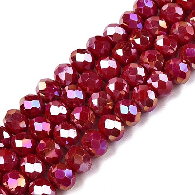 Electroplate Glass Beads Strands EGLA-A044-P8mm-B15-1