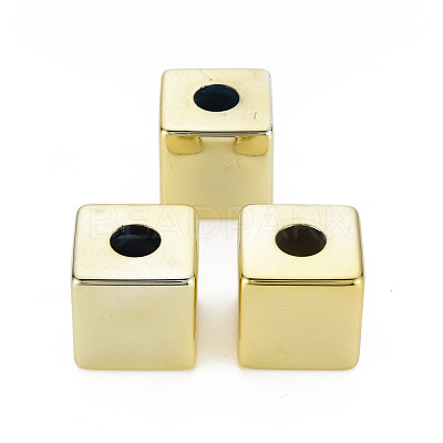 UV Plating Acrylic European Large Hole Beads PACR-T005-28C-1