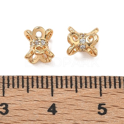 SHEGRACE Brass Clear Cubic Zirconia Beads XGRQ4G675-684G-1