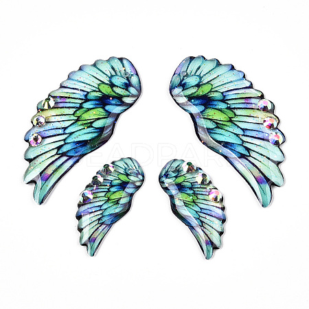 Epoxy Resin Wing Pendants FIND-N005-64C-1