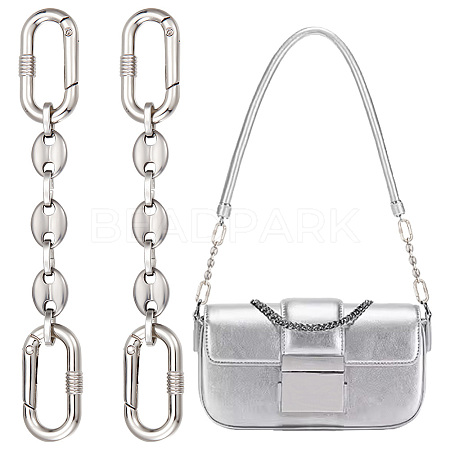 Unicraftale 2Pcs 304 Stainless Steel Oval Link Bag Extender Chains AJEW-UN0001-74-1