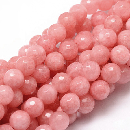Dyed Natural White Jade Round Beads Strands X-G-E313-10mm-04-1