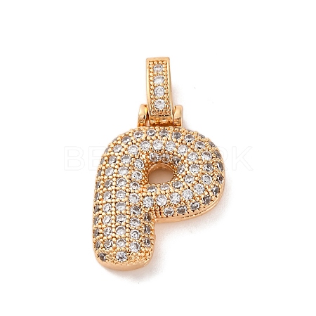 Brass Micro Pave Cubic Zirconia Pendants KK-C076-29P-G01-1