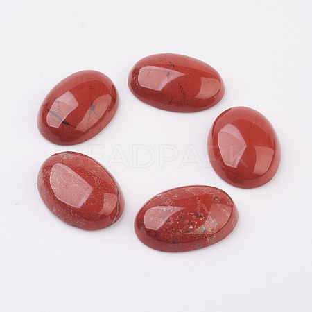 Natural Red Jasper Flat Back Cabochons G-G741-18x25mm-11-1
