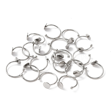 10Pcs 304 Stainless Steel Open Cuff Rings Findings DIY-WH0410-55P-1