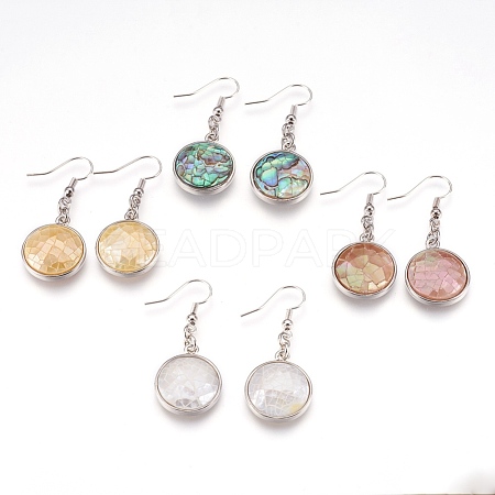 Shell Dangle Earrings EJEW-F162-C-1