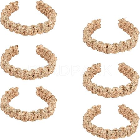 Knitting Jute Cord Curtain Tiebacks AJEW-WH0235-19-1