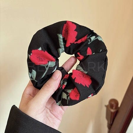 Rose Pattern Cloth Hair Ties PW-WG3CB6E-03-1