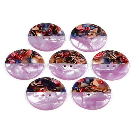 4-Hole Cellulose Acetate(Resin) Buttons BUTT-S026-003B-01-1