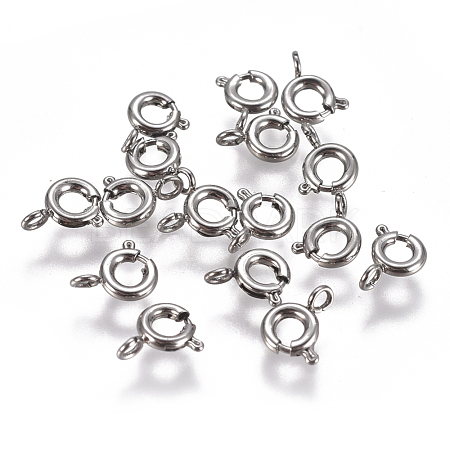 304 Stainless Steel Spring Ring Clasps STAS-F224-02P-A-1