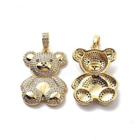 Brass Cubic Zirconia Pendants KK-G446-17G-1