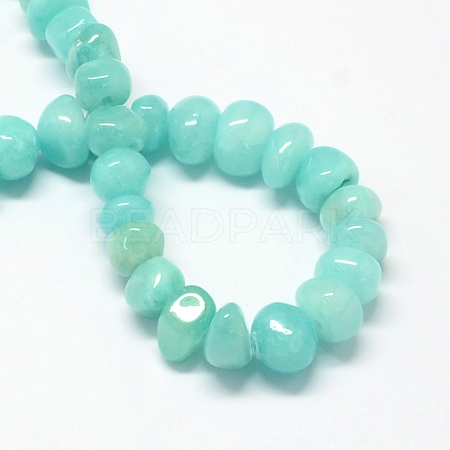 Natural Dyed Yellow Jade Gemstone Bead Strands X-G-R274A-08-1