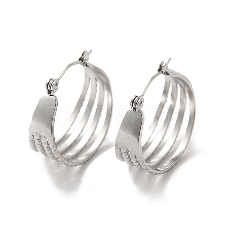 304 Stainless Steel Multi Lines Hoop Earrings for Women EJEW-K243-04P-1